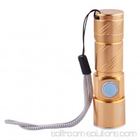 Adjustable Q5 LED MINI USB Flashlight Torch Portable (Golden)   566428662